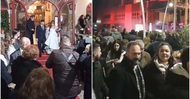 Απίθανο σκηνικό σε γάμο στο Περιστέρι: Παντρεύτηκαν και η Ρία Ελληνίδου είχε δίπλα στην εκκλησία συναυλία (vid)