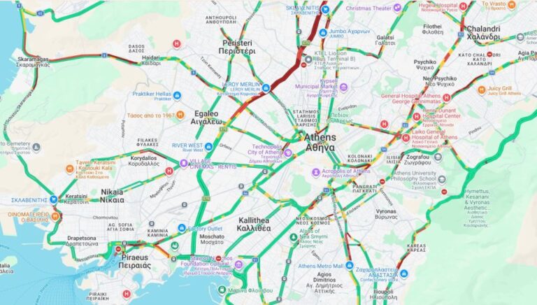 Κίνηση: Μποτιλιάρισμα σε Κηφισό και κέντρο - Καθυστερήσεις σε Αττική Οδό και Ποσειδώνος