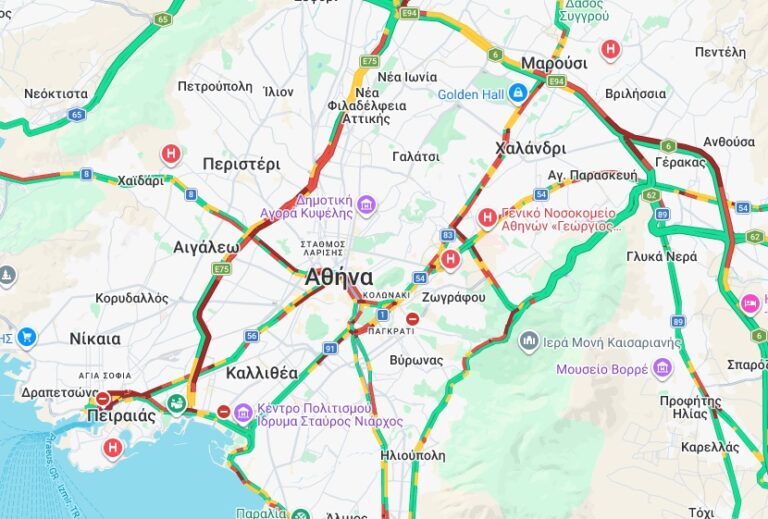 Εξοδος Αποκριάς: Στο «κόκκινο» Κηφισός και Αττική Οδός, μποτιλιάρισμα στο κέντρο της Αθήνας