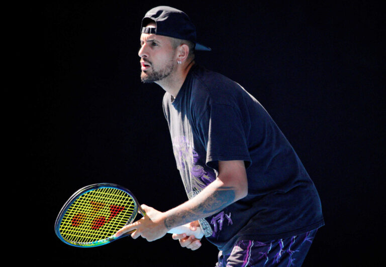 FILE PHOTO: Tennis - Australian Open - Melbourne Park, Melbourne, Australia - January 14, 2023 Australia's Nick Kyrgios during a practice session REUTERS