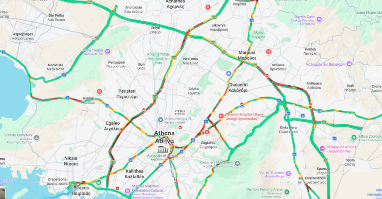 Μποτιλιάρισμα και μεγάλες καθυστερήσεις στην Αττική Οδό, αυξημένη κίνηση σε Κηφισό και Κηφισίας