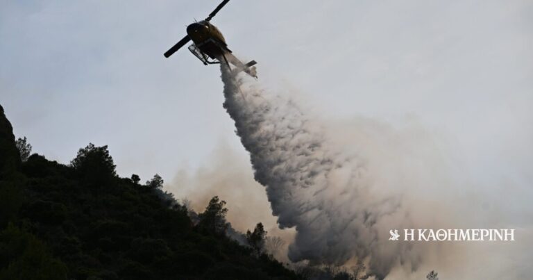 Ροδόπη: Φωτιά στην Παλαιά Κρωβύλη – Επιχειρούν εναέρια μέσα