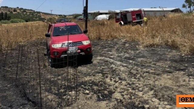 Υπό έλεγχο η φωτιά σε αγροτοδασική έκταση στο Ηράκλειο Κρήτης