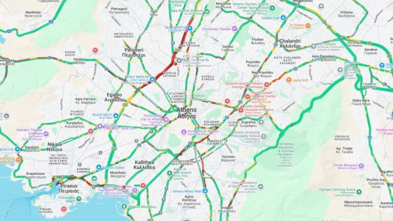 Κίνηση: Μποτιλιαρισμένος ο Κηφισός - Χαμηλές ταχύτητες σε Αττική Οδό και κέντρο
