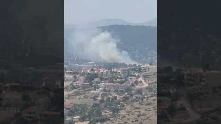 Φωτιά στα Σπάτα, στο λόφο Μπούρα κοντά στη Λεωφόρο Σπάτων