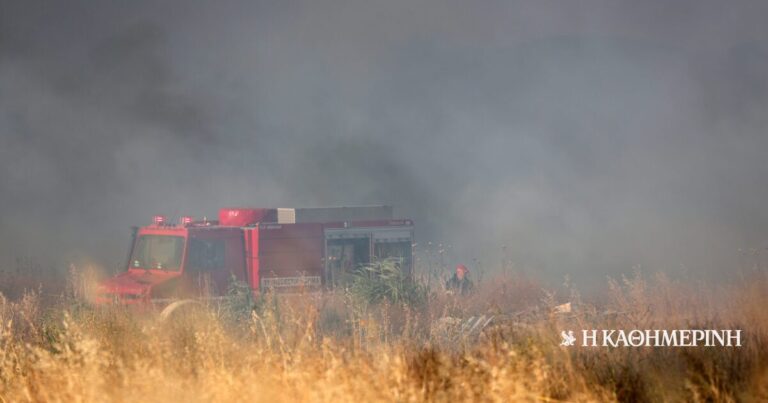 Ιεράπετρα: Φωτιά κοντά στο Φράγμα Μπραμιανών – Ηχησε το «112»