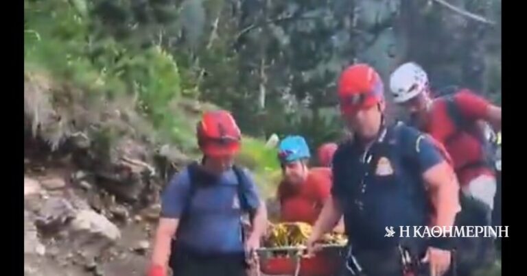 Τραυματισμός 66χρονης στον Ολυμπο – Διασώθηκε από κλιμάκιο της ΕΜΑΚ (βίντεο)