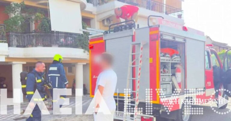 Πύργος: Πυρκαγιά σε διαμέρισμα – Στο νοσοκομείο μητέρα και γιος