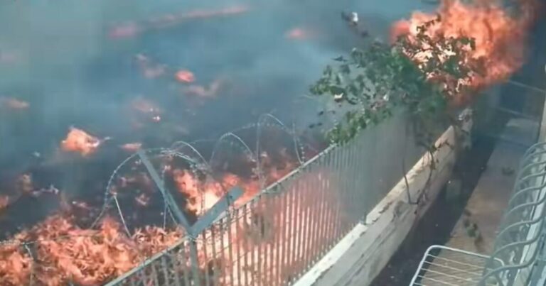 Φωτιά στο Κορωπί: Οι φλόγες «έγλειψαν» αυλή σπιτιού - Δείτε βίντεο από την καταστροφική πορεία τους