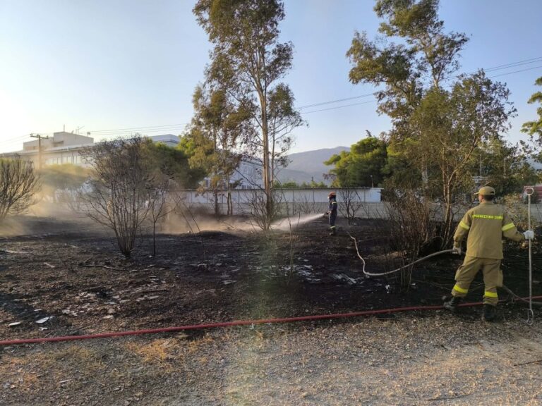 Υπό μερικό έλεγχο η φωτιά κοντά στο στρατόπεδο Καποτά στο Μενίδι, βίντεο και φωτογραφίες