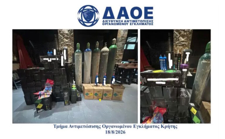 Ηράκλειο: 53χρονος διακινούσε «ποτά μαϊμού» και χιλιάδες μπαλόνια με «αέριο γέλιου» – Φωτογραφίες και βίντεο