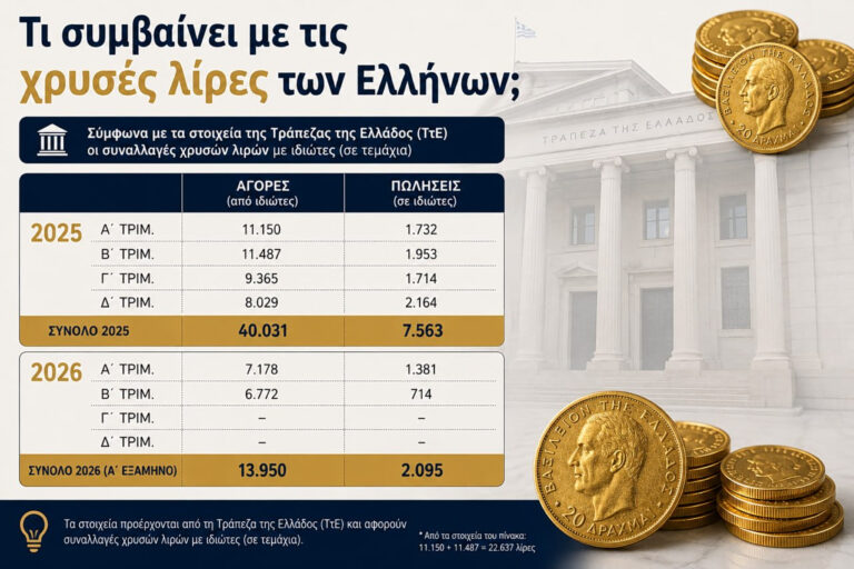 Χρυσές λίρες: Άδειασαν τα σεντούκια των Ελλήνων; [πίνακας]