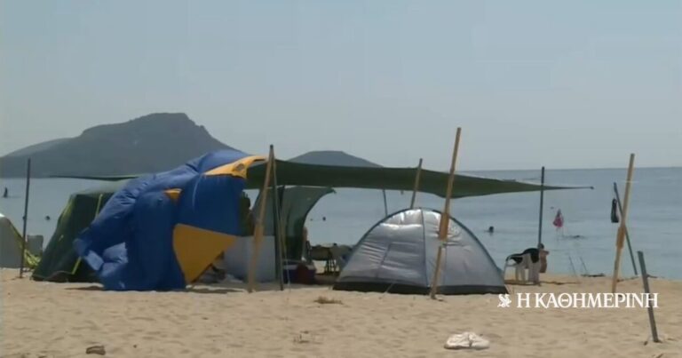 Χαλκιδική: «Ξήλωσαν» σκηνές με φιάλες υγραερίου και φωτοβολταϊκά από παραλίες