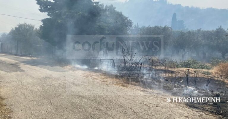 Φωτιά στην Κέρκυρα: Μήνυμα 112 για ετοιμότητα, στη μάχη εφτά εναέρια